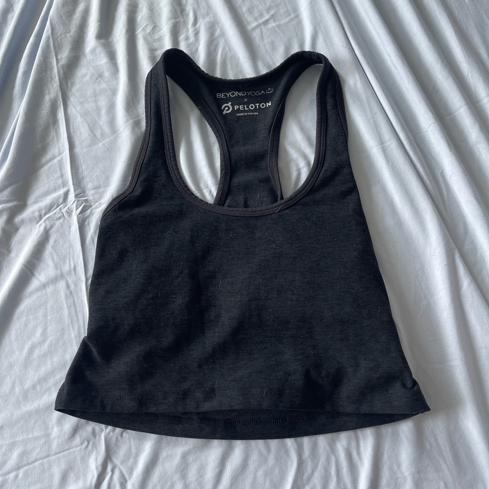 Peloton beyond yoga spacedye cropped top with built in bra for sale (size m)
